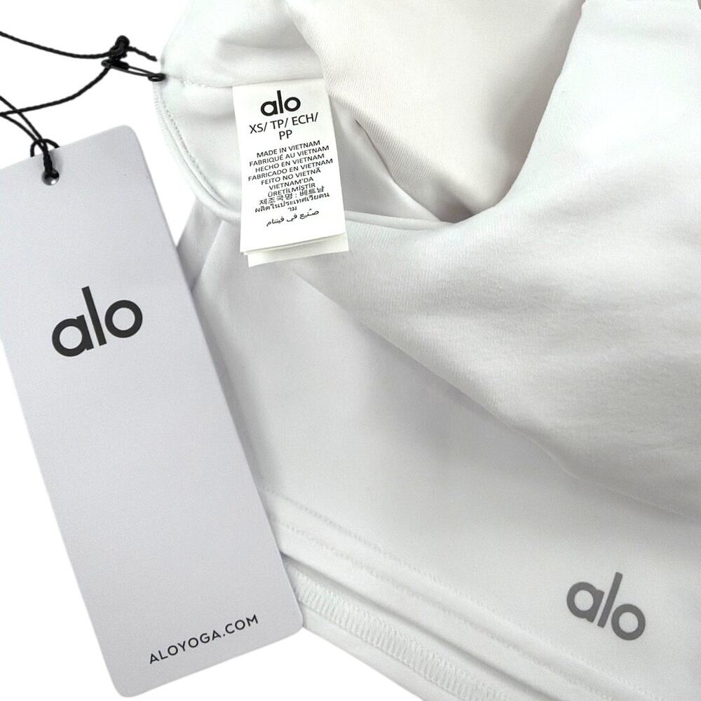 Alo Yoga White Airbrush Real Bra Tank Size Size XS - Picture 7 of 9